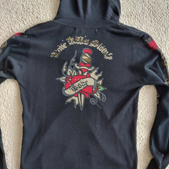 Ed Hardy Christian Audigier Jacket "Love Kills Slowly" Women’s size 14 (L) - Picture 6 of 6